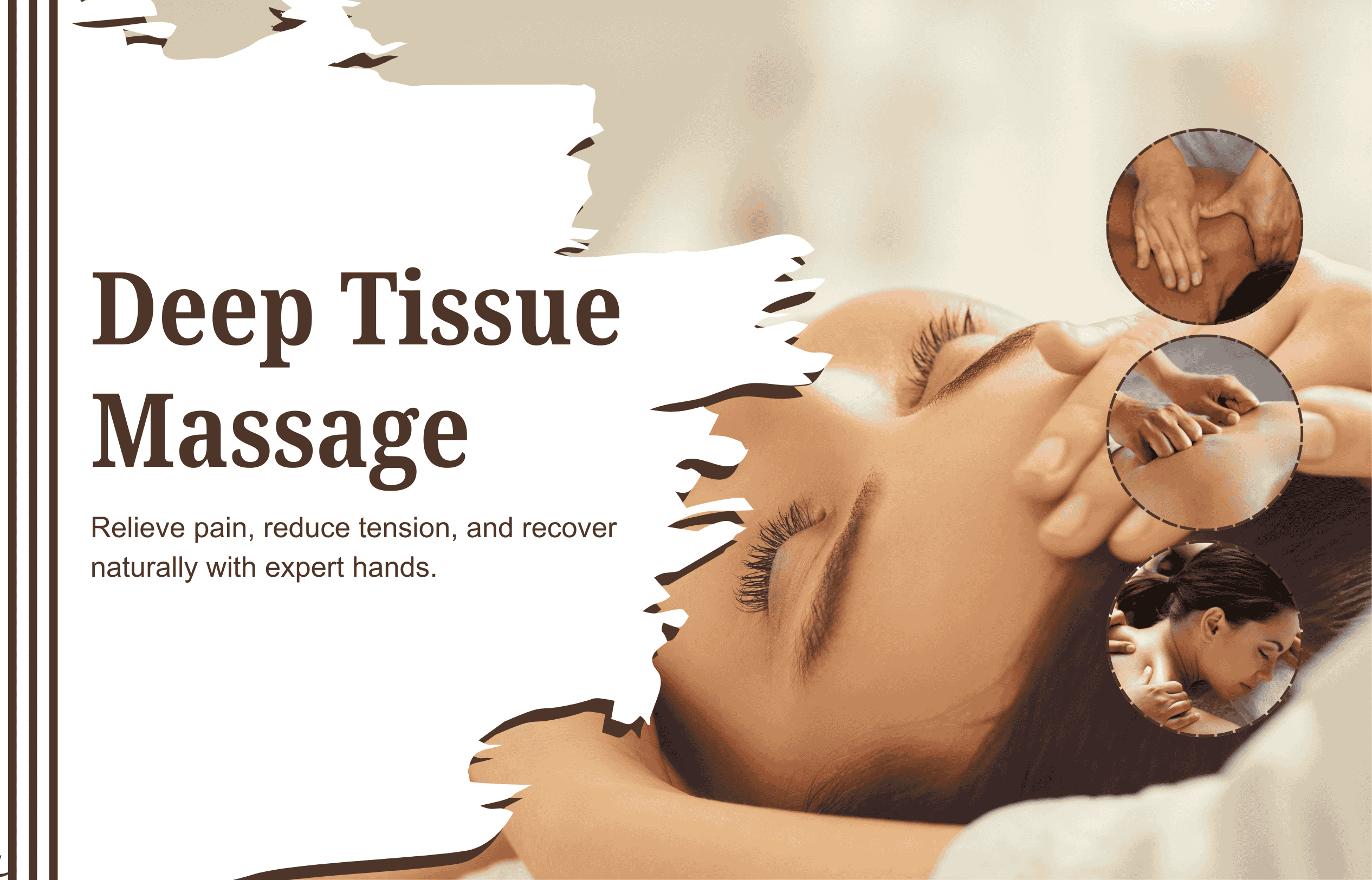 Close-up of deep tissue massage targeting muscle knots in shoulders