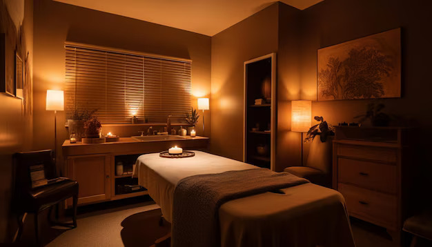 luxury massage room at spa in Marol