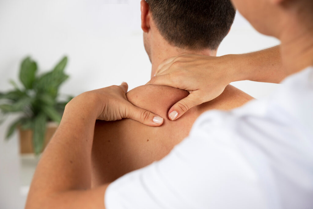 Sports massage session for injury rehabilitation and improved flexibility