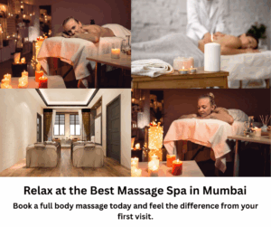 Peaceful full-body massage room in Mumbai spa with warm lighting and fresh linens